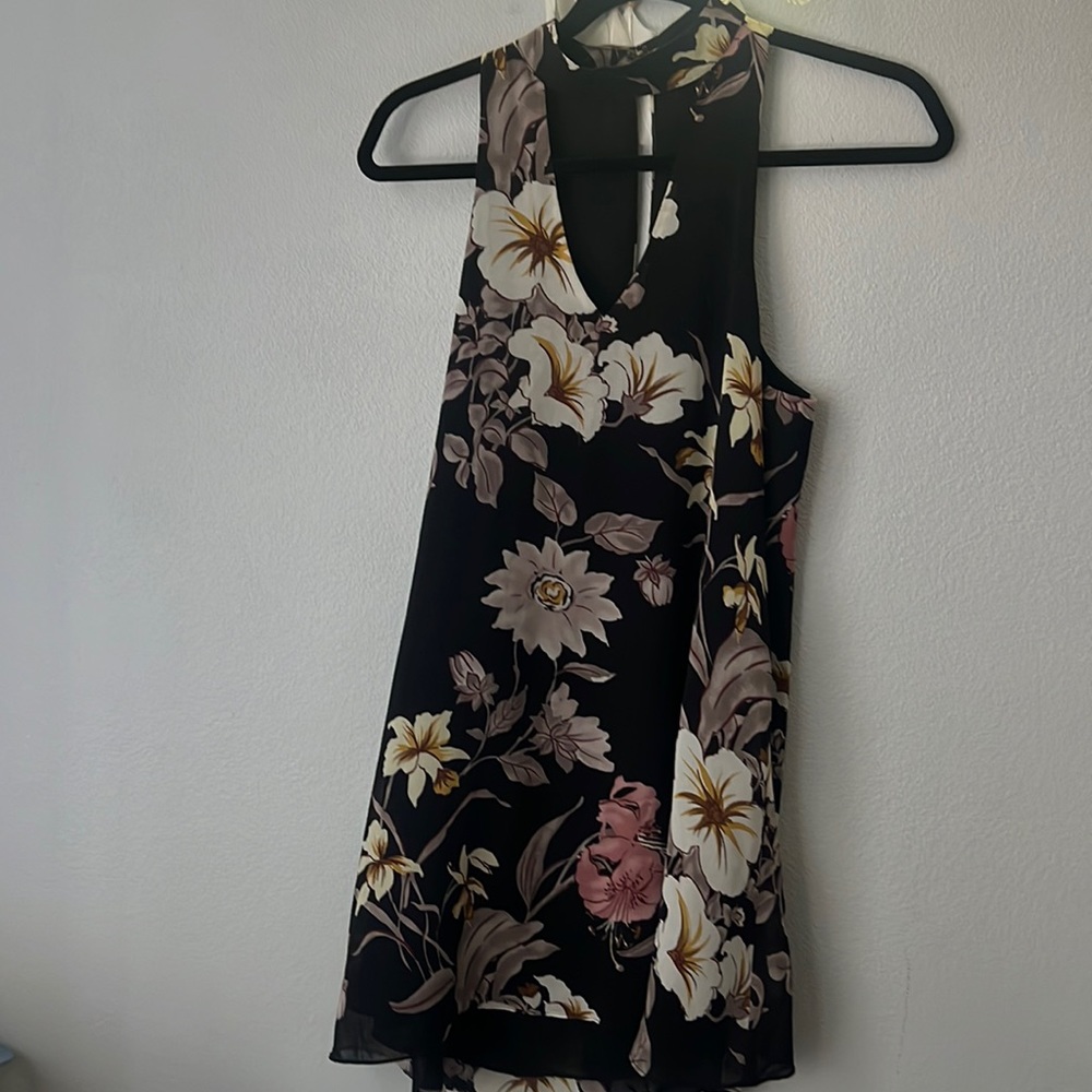 Chiffon floral shirt dress